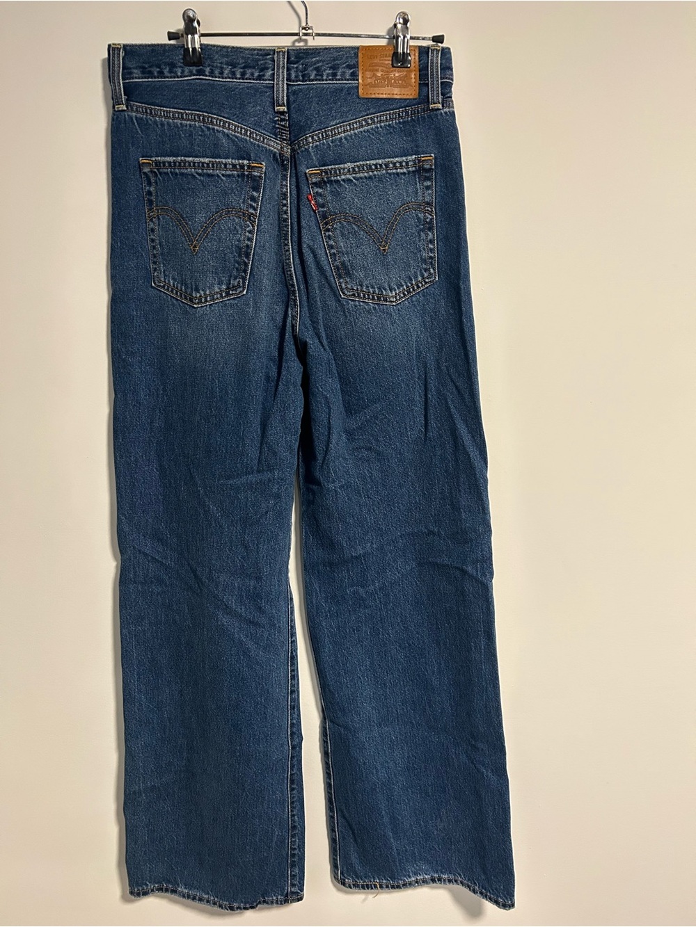 Levi’s Ribcage Wide Leg Jeans Dark Wash 27x32 - Picture 4 of 6